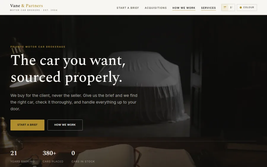 Vane & Partners homepage preview